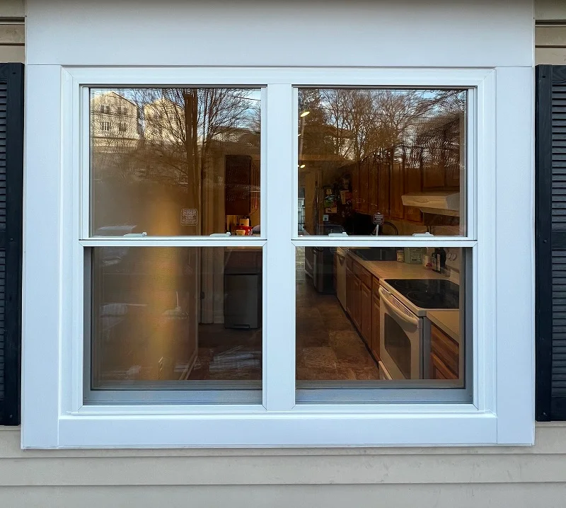 Custom aluminum work done around this window installed by WIndow Solutions Plus