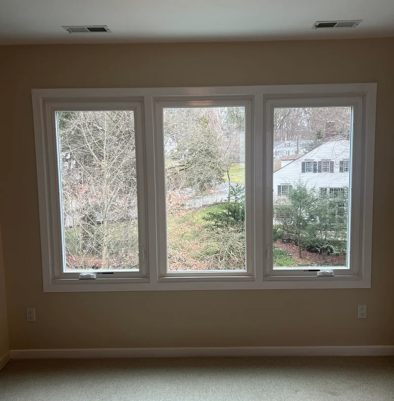 New Pella windows in the bedroom keep the cold air out