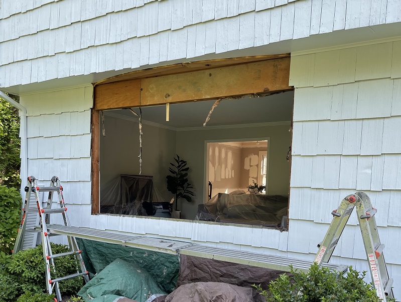 Removal of old bay window