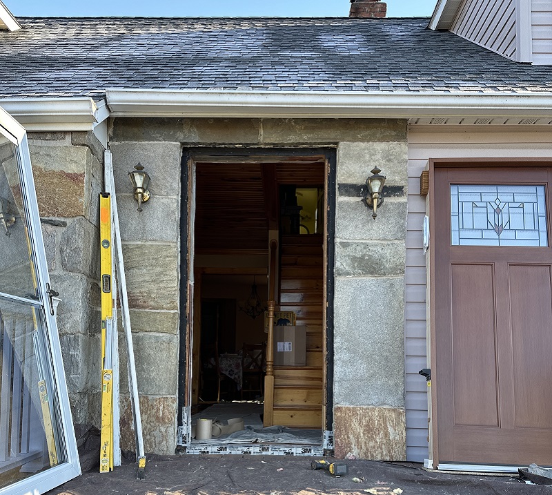 Front door removed and ready for installation