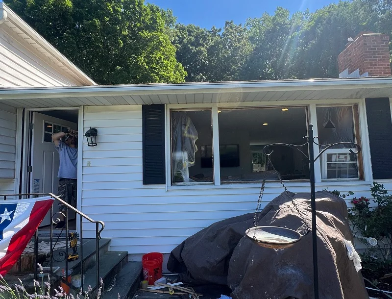 Removing a large window in Fairfield CT