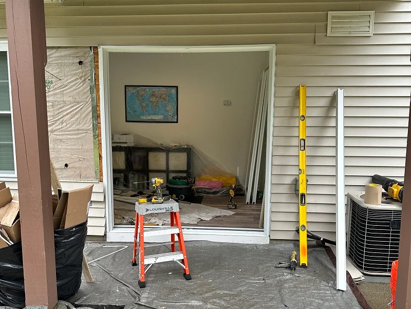 Installing a Harvey Patio door in Danbury, CT