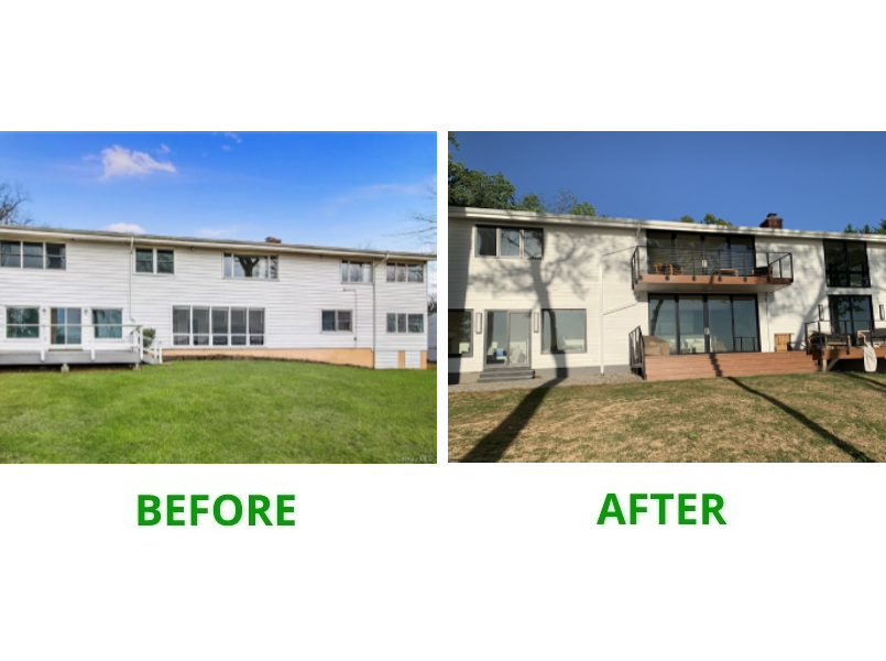 Pella Reserve Contemporary Quad Sliding Door Replacement Project In Sleepy Hollow, NY