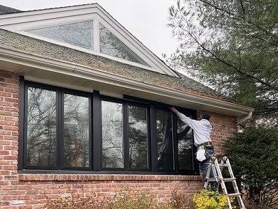 Pella Impervia Black Casement WIndow Replacement In White Plains, NY